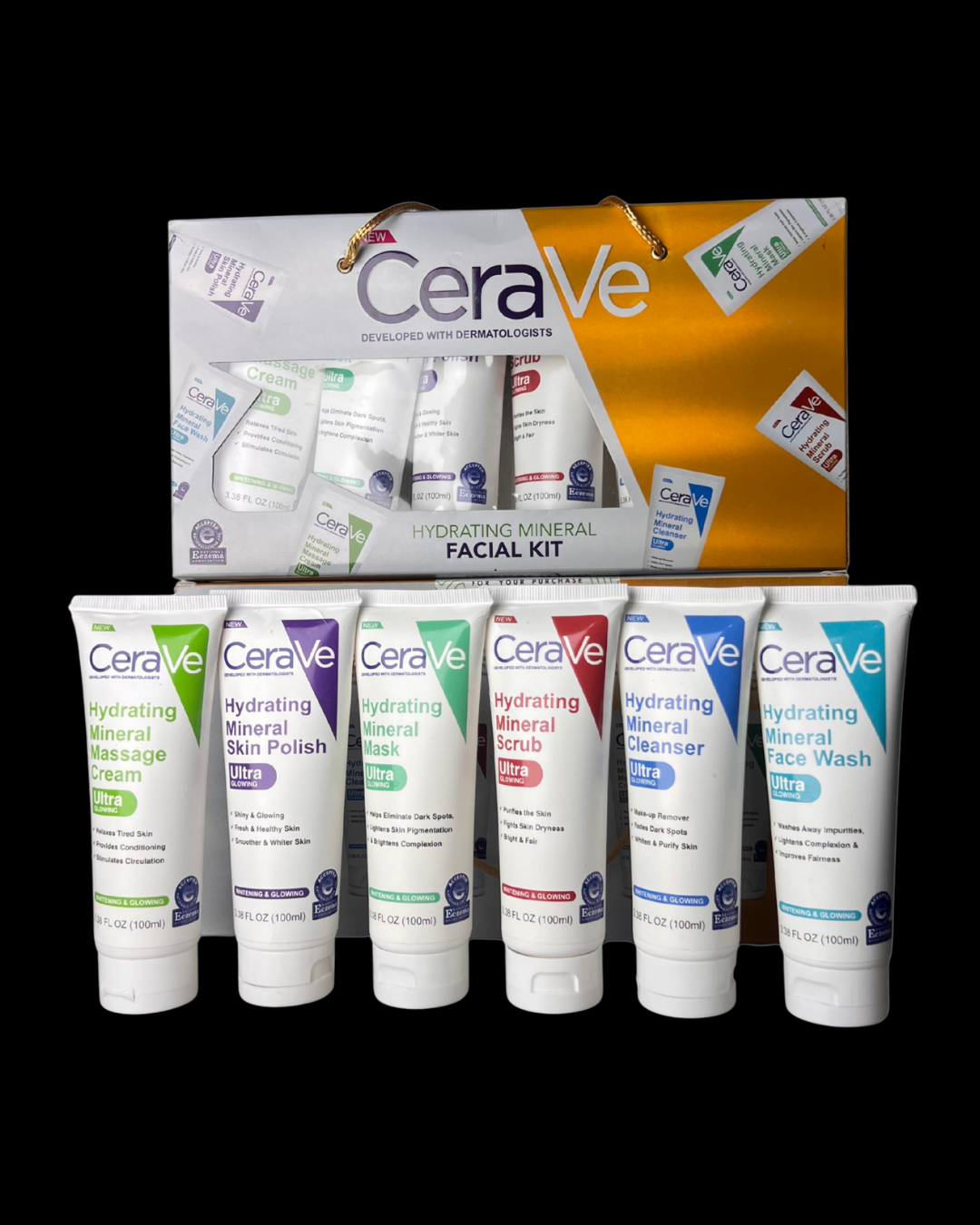CeraVe Hydrating Mineral Facial Kit – 6-in-1 Deep Cleansing & Hydration Set for Glowing Skin